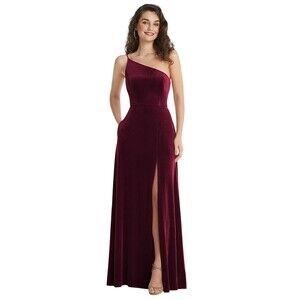 After Six 1556 Size 24 plus Velvet Long Maxi Dress Cabernet Burgundy